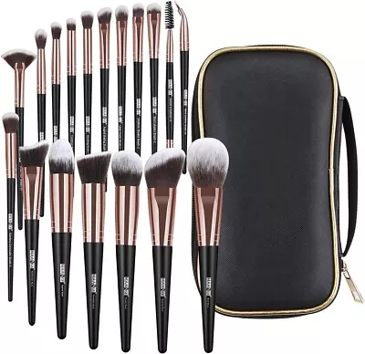 Makeup Brushes 18 Pcs Professional Premium Synthetic Makeup Brush Set With Case • $28.79