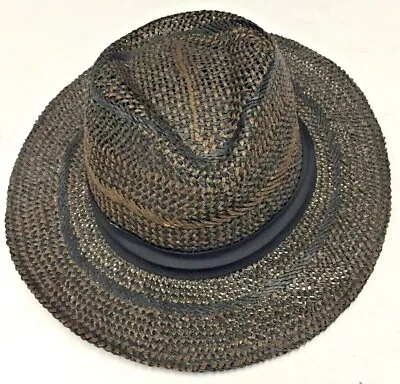 LIDS Panama Straw Hat Open Weave Cap Beach Tropical Golf Headband - L/XL • $19.95