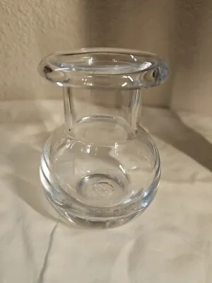 Vintage 60s ITALY Hand Blown Clear Glass Flower Vase Mid-Century Modern Retro   • $12.99