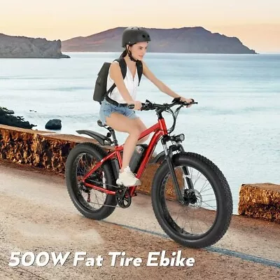 500W 48V/13AH Electric Bike 26 ×4.0 Fat Tire Mountain Bicycle Snow E-Bike W/LCD✅ • $749.99