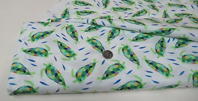 Michael Miller Quilt-craft Fabric SWIMMING SEA TURTLE White 2 Yds (dc-11358)Sale • $8.77