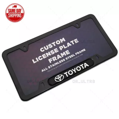 $17.99 • Buy For Toyota Front Rear License Frame Plate Cover Stainless Steel Black TRD Sport