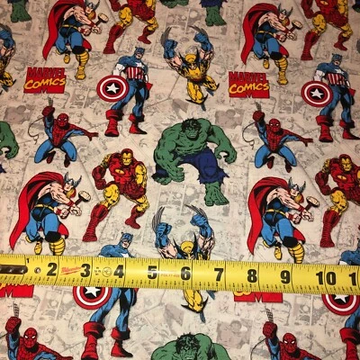 $8.95 • Buy Camelot Marvel Avenger Toss Print 100% Cotton Fabric By The Yard CAM13200103WM