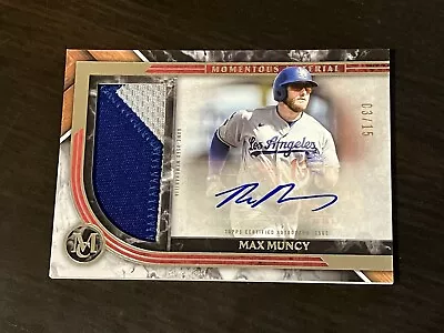 MAX MUNCY 2022 Topps Museum Collection Auto Game-used Jumbo Jersey Relic #d /15 • $80