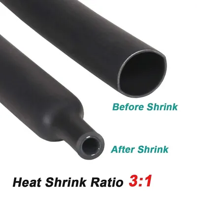 3:1 Heat Shrink Tubing Heavy Duty Black Polyolefin Marine Grade Sleeving LOT • $89.25
