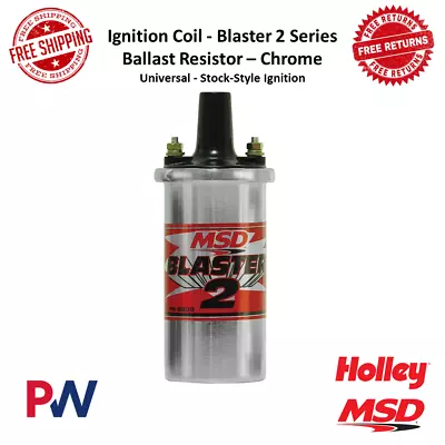 MSD Blaster 2 Ignition Coil - Ballast Resistor - Chrome For 65-70 Buick Electra • $110.94