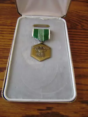 US Medal Military Merit Green White Ribbon Vietnam Era Presentation Box No Name  • $8.95