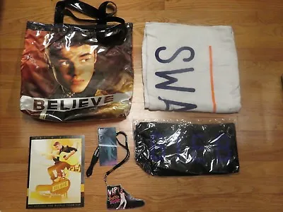 £59.31 • Buy 2013 JUSTIN BIEBER  Believe LIVE  Concert Tour VIP Program Badge Towel Scarf Bag