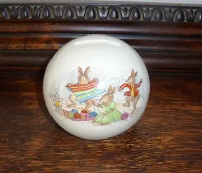 Royal Doulton Bunnykins - Ball Money Box - Wool & Knitting Doll & Pram Pattern • $25