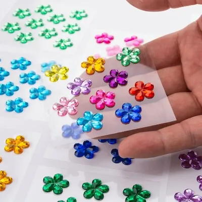£1.99 • Buy 16mm Big FLOWER Self Adhesive Diamante Individual Gem Sticker Card Making Crafts