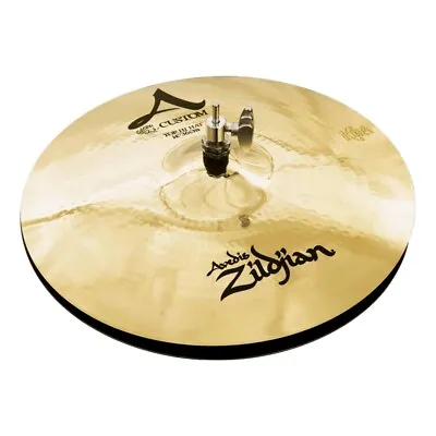 Zildjian A Custom Hihats Pair Brilliant Finish 14  Light Crisp Colorful Cymbals • $799