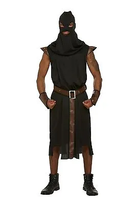 Mens Adult Executioner Medieval Dungeon Master Fancy Dress Halloween Costume • £13.50
