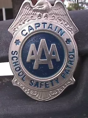 Vintage Aaa School Safety Patrol Rusty Captain Badge • $39.99
