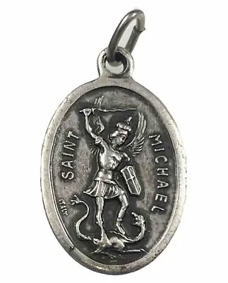 Vintage Catholic St Michael St Florian Silver  Tone Religious Medal • $8.99