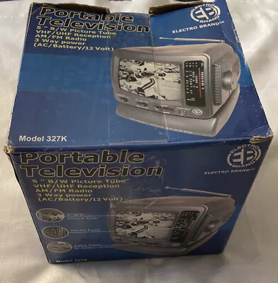 Electro Brand Portable Television TV 5” B/W Am/Fm Radio AC/Battery/12 Volt NEW • $39.99