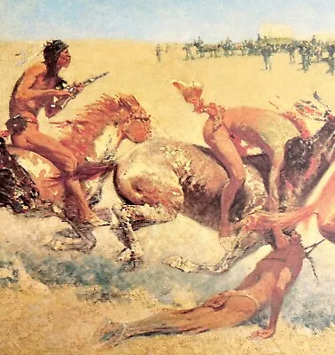 Indian Warfare Native Americans 1979 Old American West Art Print LGAD98 • $22.50