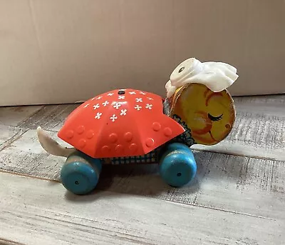 Vintage 1962 Fisher Price Turtle Pull Toy. “Sleepy Sue.” #495 • $15