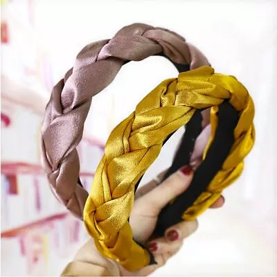 Silk Braided Headband Plaited Hair Hoop Twisted Headband Wide Royal Headband  • $17.50