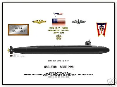 USS Ohio SSBN 726 US Navy Nuclear Submarine Print • $54.99