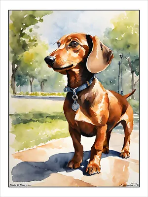 Dachshund Print Poster Dog Wall Art Animal Decor • $20.99