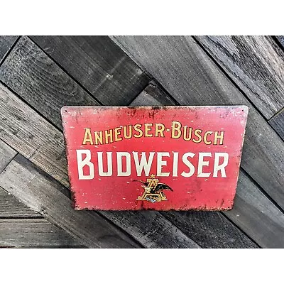 Budweiser Vintage Style Sign - Budweiser Sign With Distressed-Looking Graphic • $19.95
