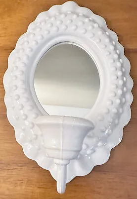 Burwood Wall Mirror Candle Holder 2717 Circa 1985 White Plastic 10x7 Inches • £14.47