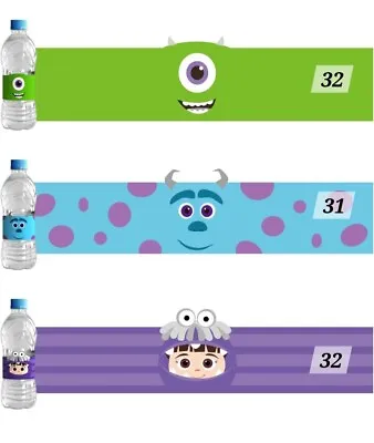 Monster INC Waterproof Drink Stickers Birthday Party Favors 95 PCS • $13