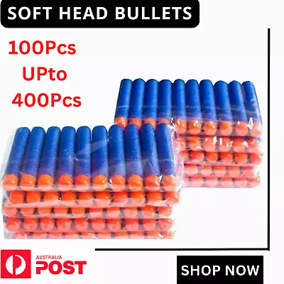 100 X Bullets SOFT HEAD Nerf N-Strike Elite Dart Refill Fits Most Nerf Guns BLUE • $22.99