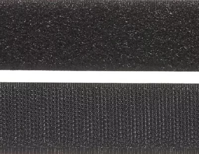 VELCRO® Sew On - Hook & Loop Tape - 50cm X 25mm - Black - Genuine Brand • $7.95