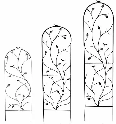 Garden Trellis Climbing Trellises Metal Support Privacy Frame Bird And Leaf  • £24.98