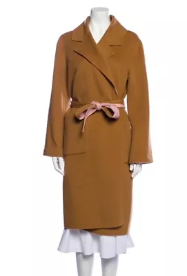 VERONICA BEARD Trench Coat Brown Vicuña/ Pink Size M Wool Cashmere  • $289