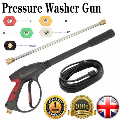£24.74 • Buy 4000PSI High Pressure Washer Spray Gun Jet Lance Trigger Wash Water 5Nozzle Tool