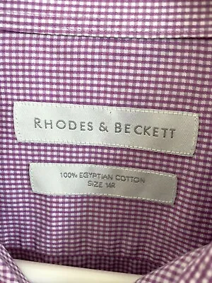 Rhodes & Beckett Purple Shirt Long Sleeve Egyptian Cotton Size 14R • $24.95