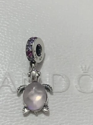 $1.83 • Buy Pandora Pink Murano Turtle Dangle Charm