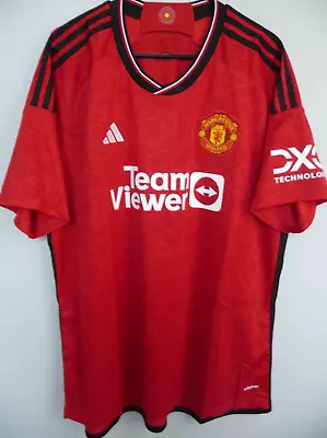 Men's Adidas Manchester United Soccer 23/24 Home Jersey 2XL NWT • $54.99