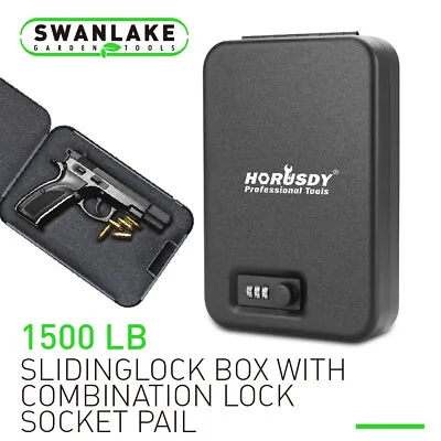 9.5  Portable Security Case Lock Box Safe Combination Lock 1500LB Cable Gun Safe • $17.99