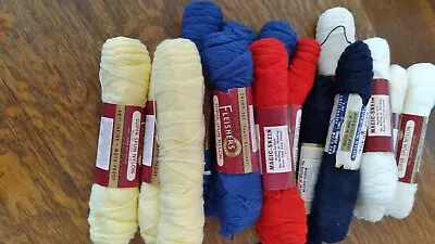 FLEISHER'S 18 Oz Vintage Super-Spun Crimp-Set Nylon White Blue Navy Red Yellow  • $18