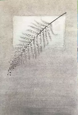 Marcel Schurman- Sympathy- Silver Foiled Fern Leaf- Switzerland • $3.95