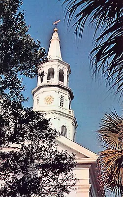 Charleston SC Saint Michael's Church Broad Street Vtg Postcard D29 • $2.85