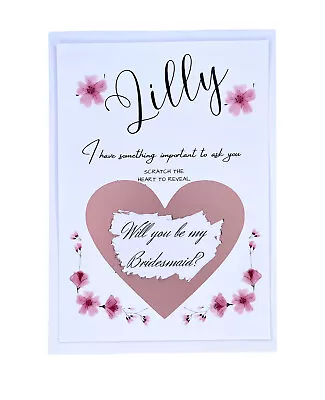 Personalised Will You Be My Bridesmaid? Scratch Card Maid Of Honour? Any Role • £1.99