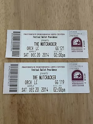 The Nutcracker Festival Ballet Providence FULL Ticket Stubs December 20 2014 • $9.09