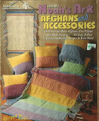 Used Noah's Ark Afghans And Accessories Baby Nursery Decor Crochet Pattern Book • $5