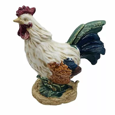 Vintage Ceramic Rooster Figurine Large Country Kitchen Farmhouse Decor 10.5” • $28