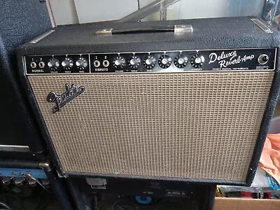 Vintage 1966 Fender Deluxe Reverb Black Face 22-Watt 1x12  Amplifier • $3995