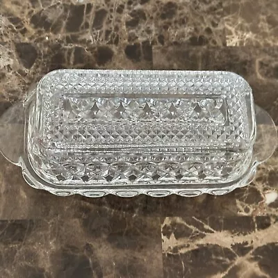 Vintage Clear Glass Butter Dish With Lid • $9