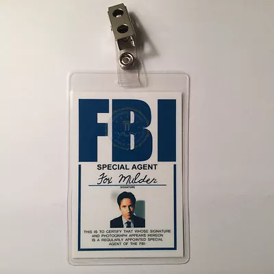 $7 • Buy X FILES Fox Mulder Badge ID Name Tag Card Costume Cosplay Prop Laminate