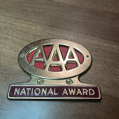 Vintage Triple AAA National Award License Plate Topper • $25