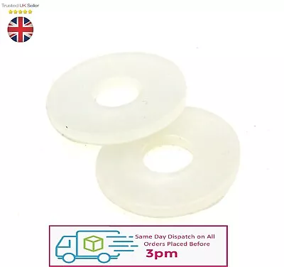 Nylon White Penny Washers M3 M4 M5 M6 M8 M10 M12 - Pack Of 10 • £3.99