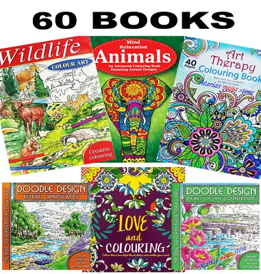 A4 COLOURING BOOKS BOOK KIDS ADULT STRESS RELIEF Colour Therapy DOODLE ALL AGES • £3.79