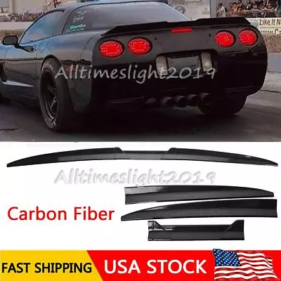 For Chevy Corvette C5 Carbon Fiber Rear Trunk Lip Spoiler Wing Adjustable • $38.95